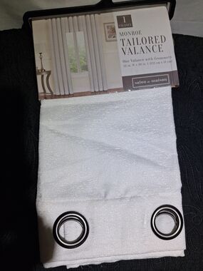 Meatallic White Tailored Valance